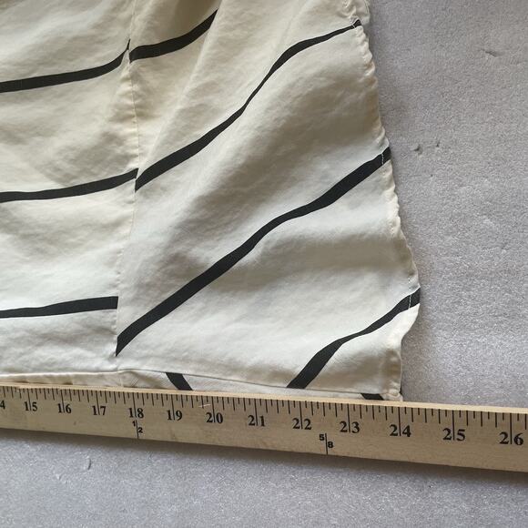 Anthropologie Sancia Jumpsuit Women Small Beige Stripe Linen Blend Wide Leg Slit - Picture 8 of 13